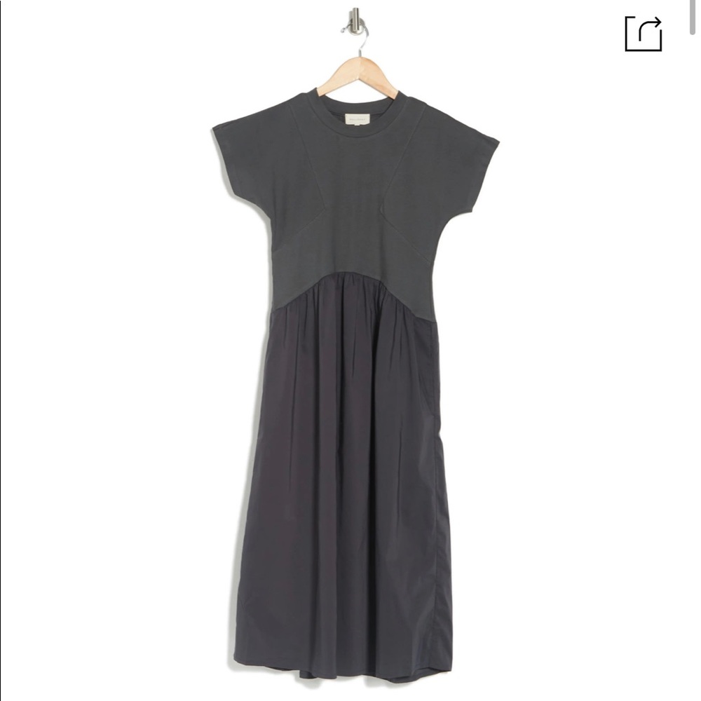 COPY - Melloday mixed media short sleeve midi dress size small in grey
